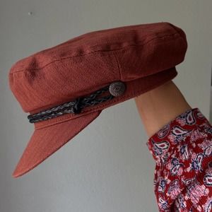 Brixton Ashland Cap Cut and sew fisherman cap Size XS Burnt Sienna